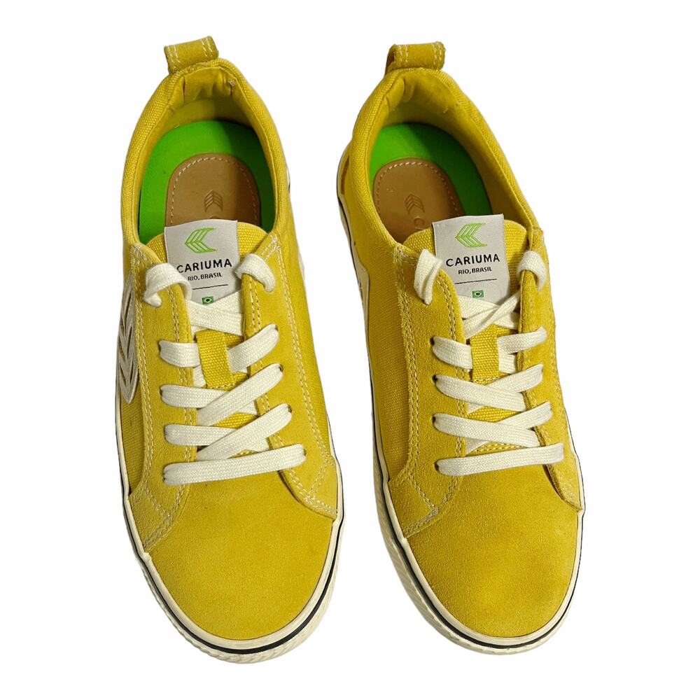 CARIUMA Yellow Sneakers OCA Low Canvas Lace Up Logo Round Toe Shoes EU 37 US 6.5